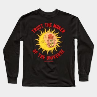 Celestial Sun Moon Universe Trust the Maker Long Sleeve T-Shirt